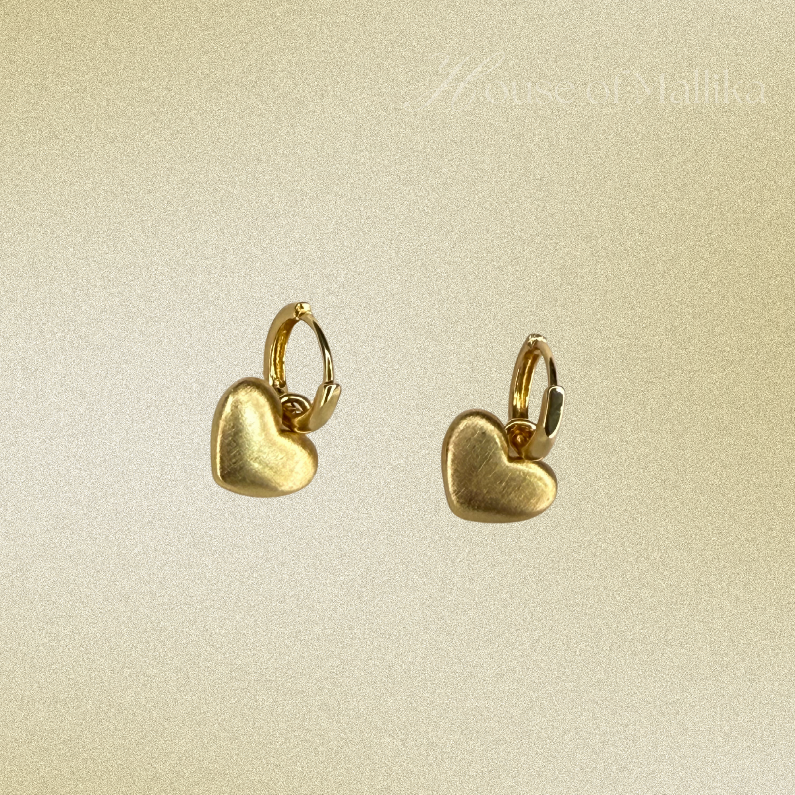 Soft Heart Drop Hoops Earring - 18k Gold Plated