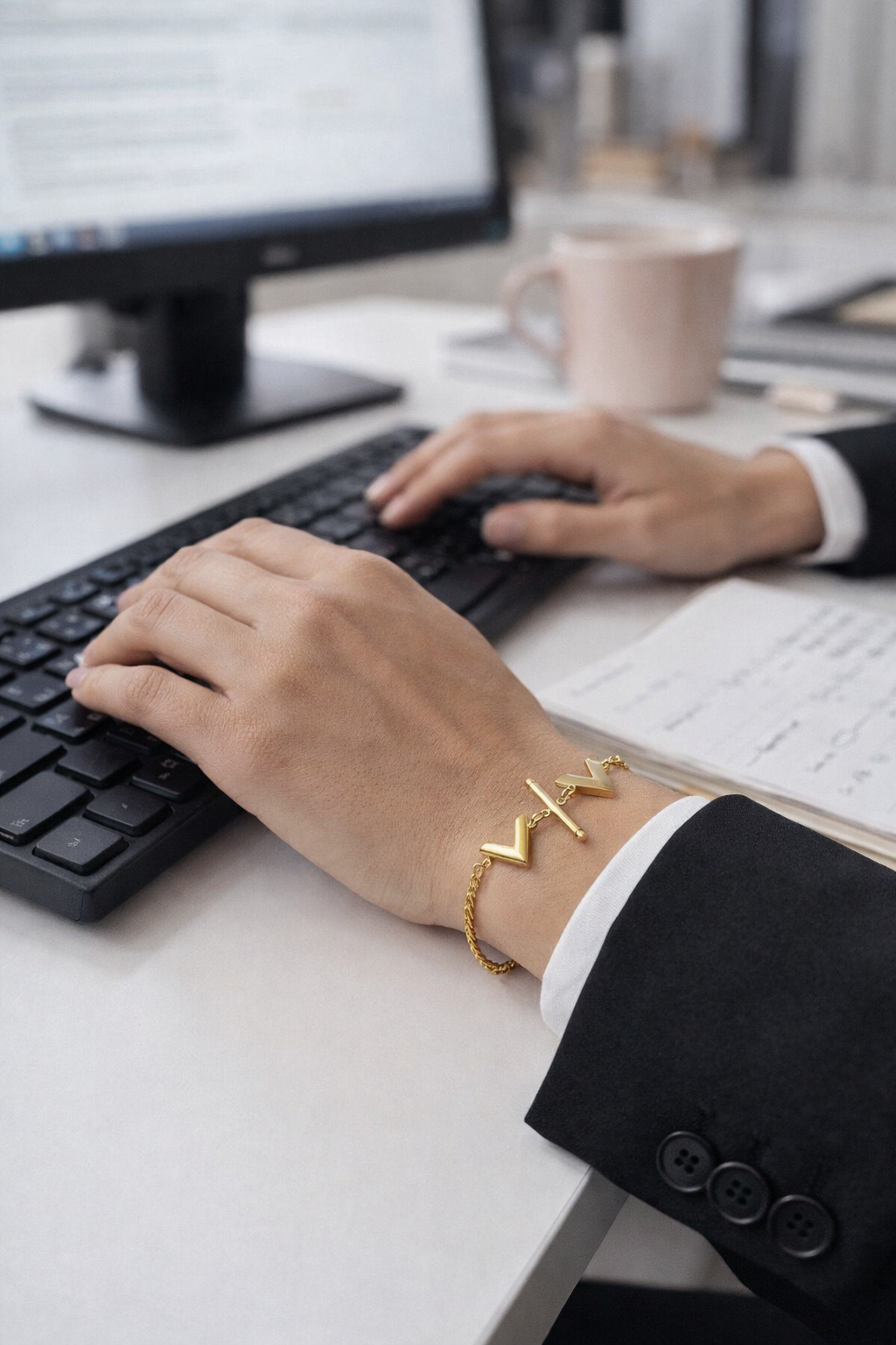 Heartline Toggle Bracelet - 18k Gold Plated