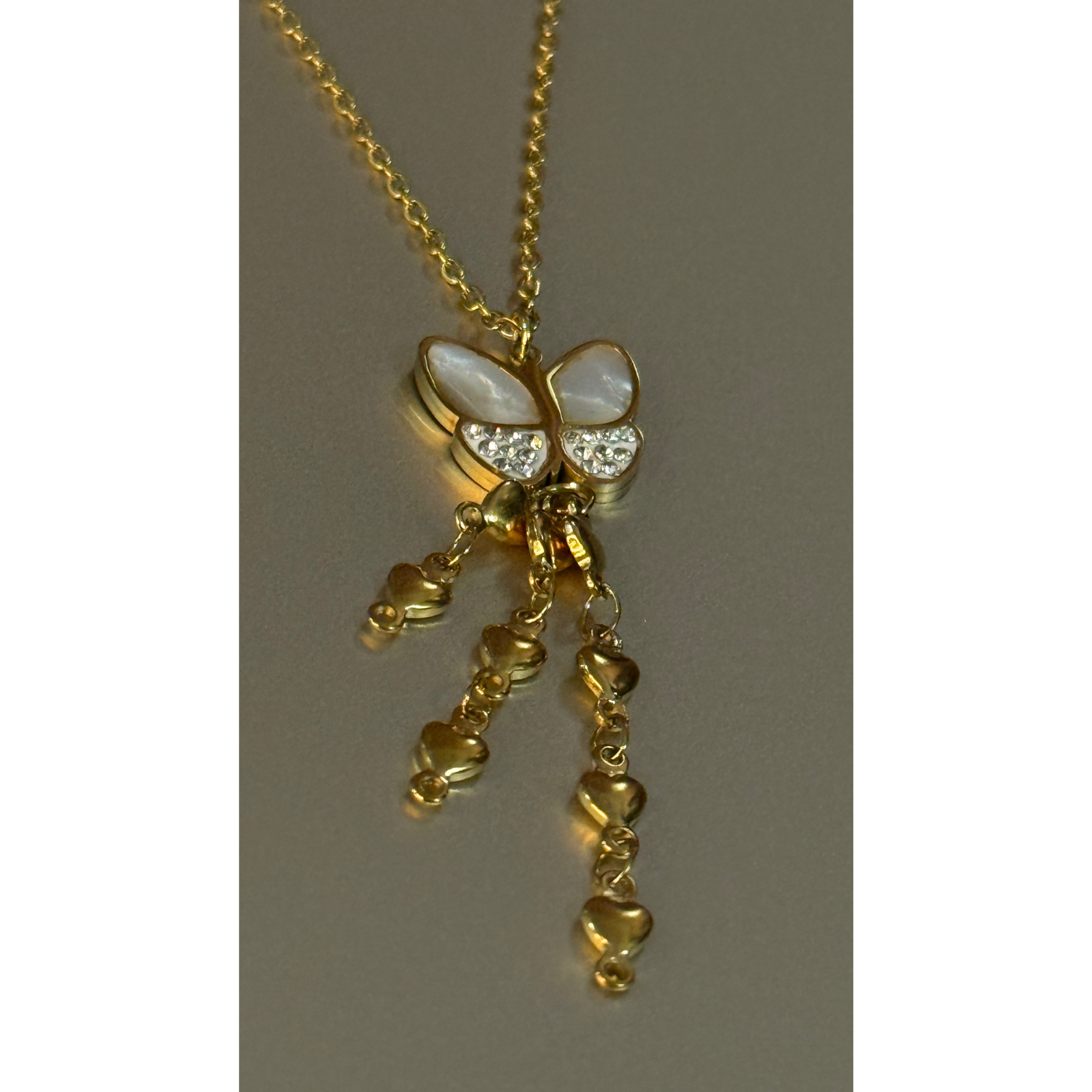 Golden Butterfly Cascade Necklace - 18k Gold Plated