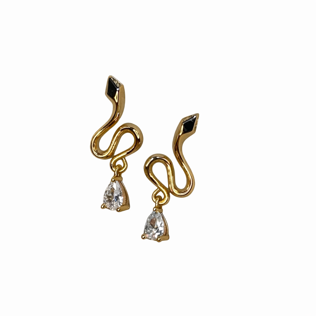 Mystic Serpent Drops Earring - 18k Gold Plated