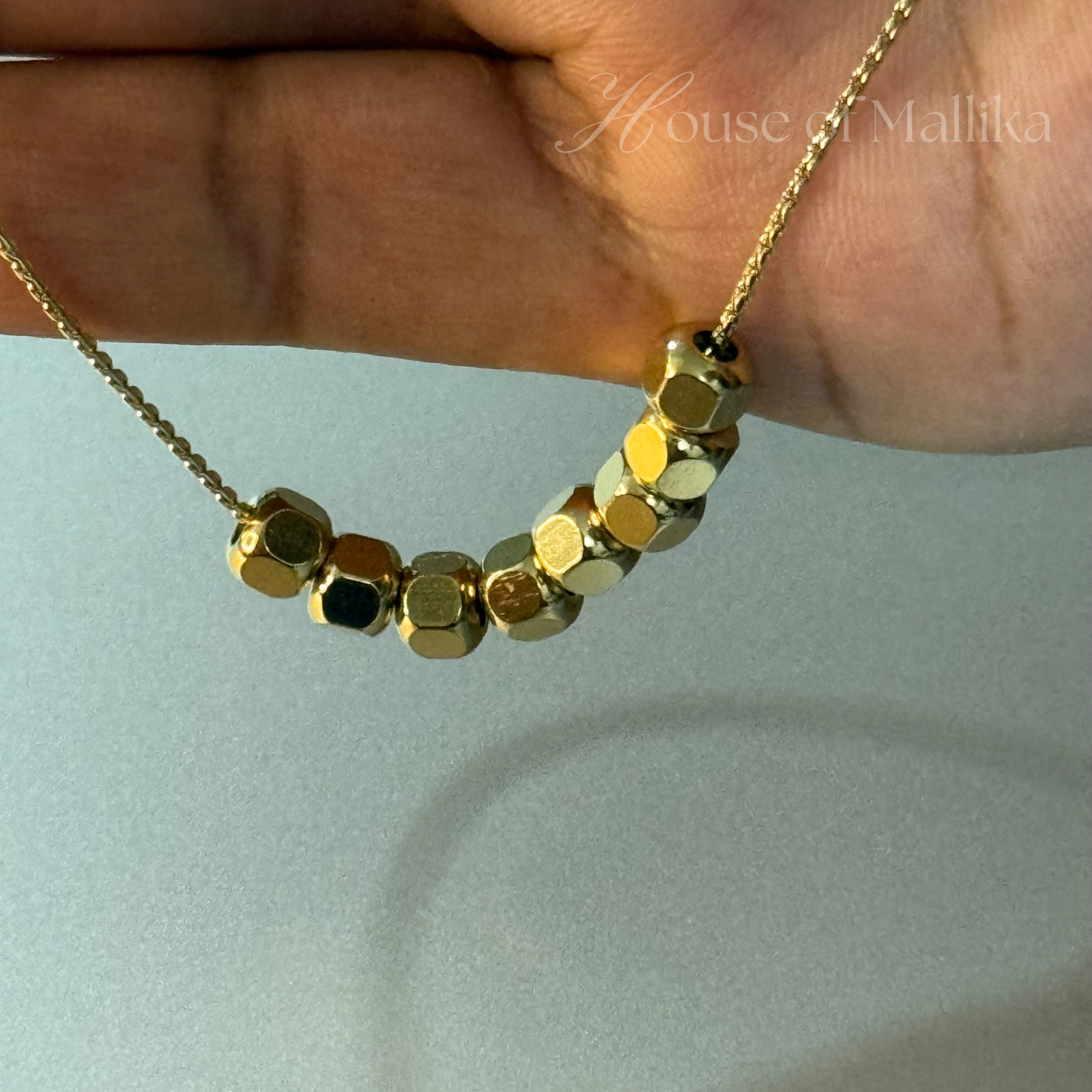 Lustre Beads Necklace - 18k Gold Plated