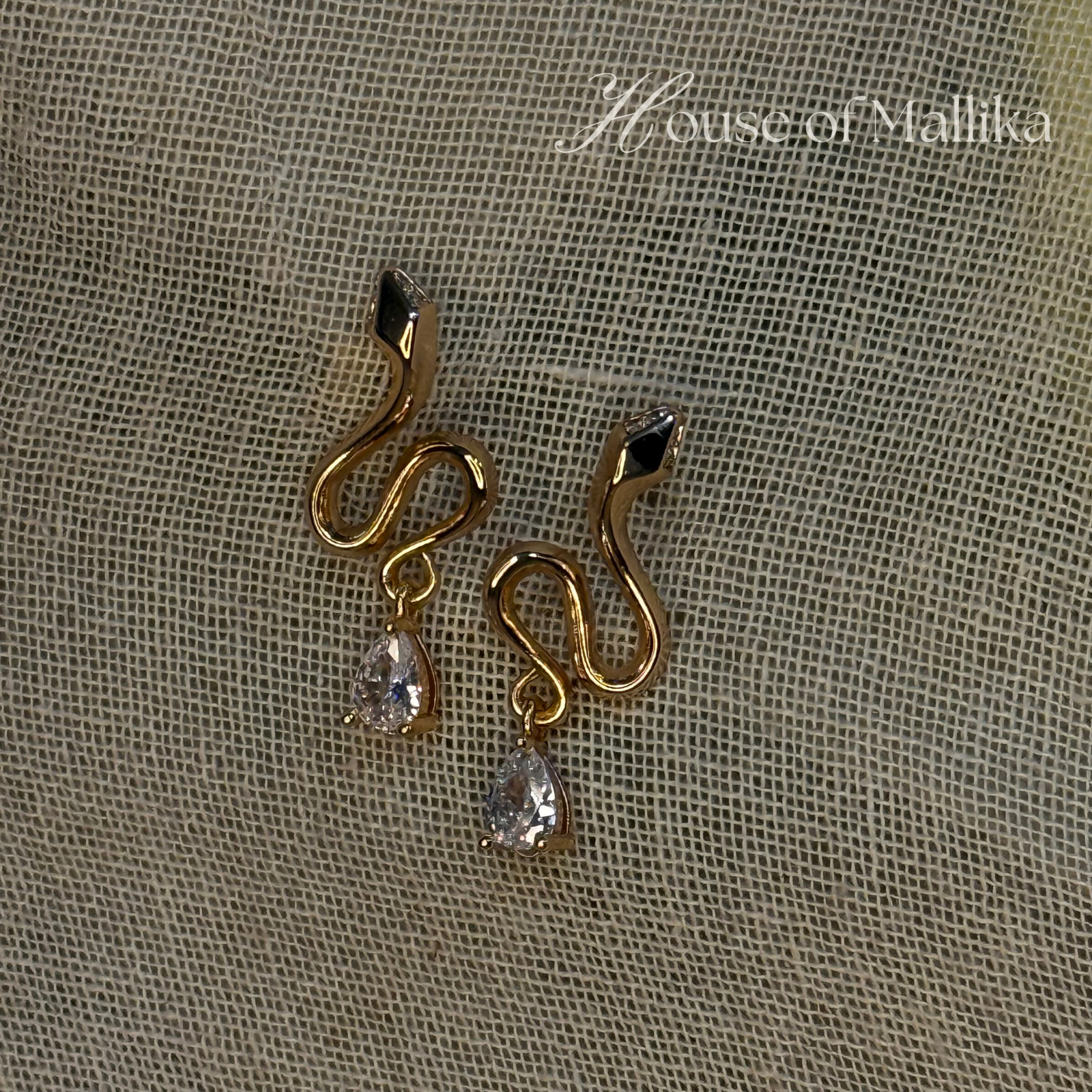 Mystic Serpent Drops Earring - 18k Gold Plated