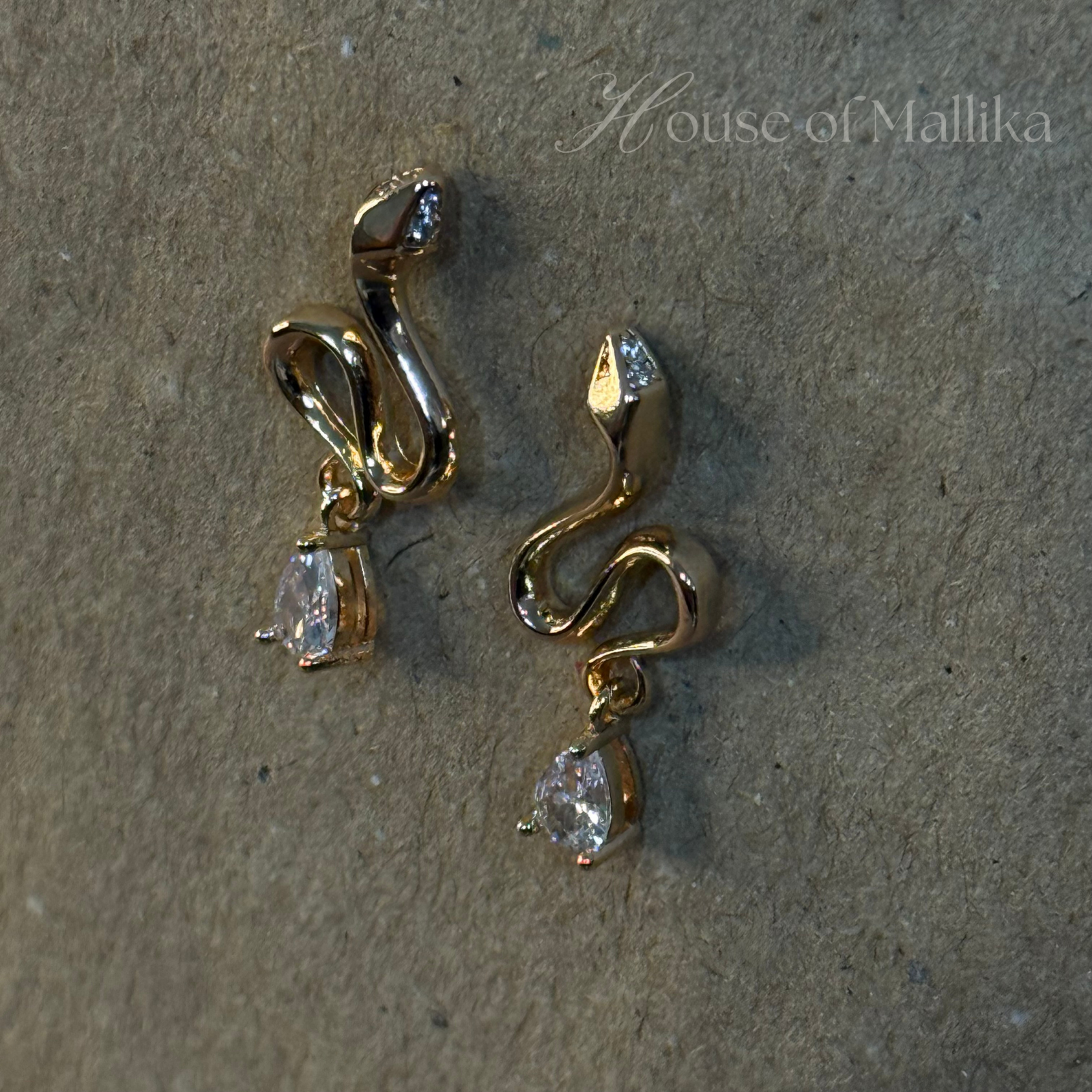 Mystic Serpent Drops Earring - 18k Gold Plated