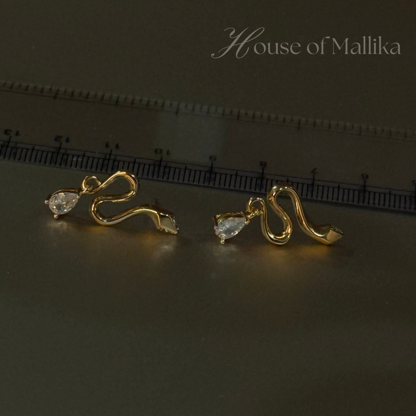 Mystic Serpent Drops Earring - 18k Gold Plated
