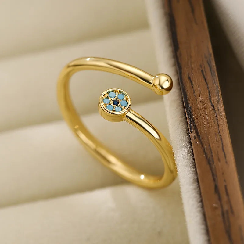 Turquoise Bloom Ring - 18k Gold Plated