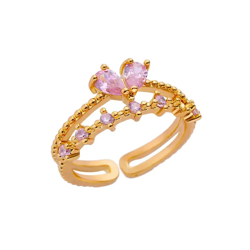 Pink Rose Diamond Ring