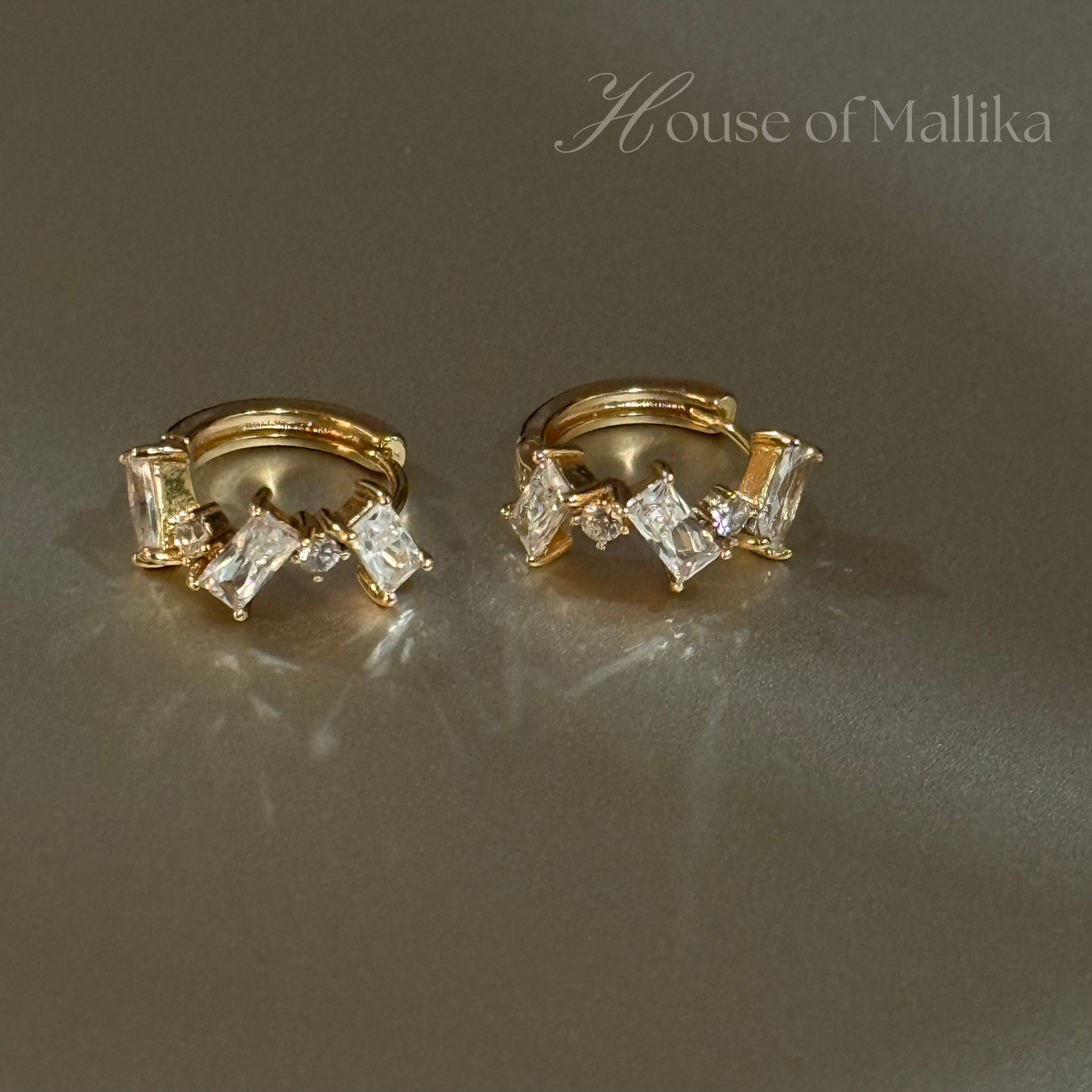 Emerald Luxe Hoops Earring - 18k Gold Plated