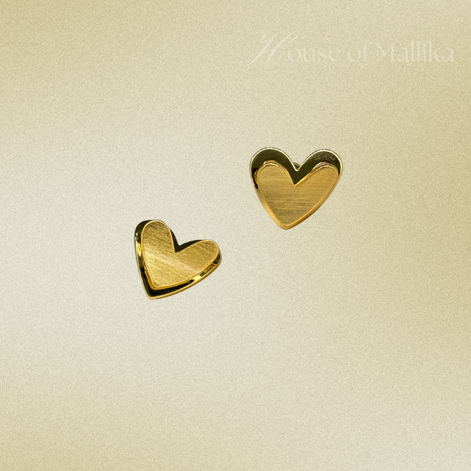 Golden Whisper Layered Heart Studs Earring - 18k Gold Plated