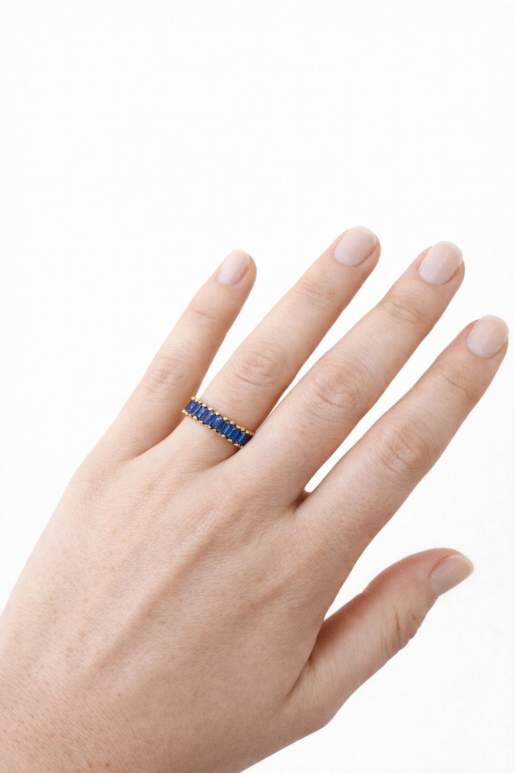 Midnight Blue Zircon Ring - 18k Gold Plated