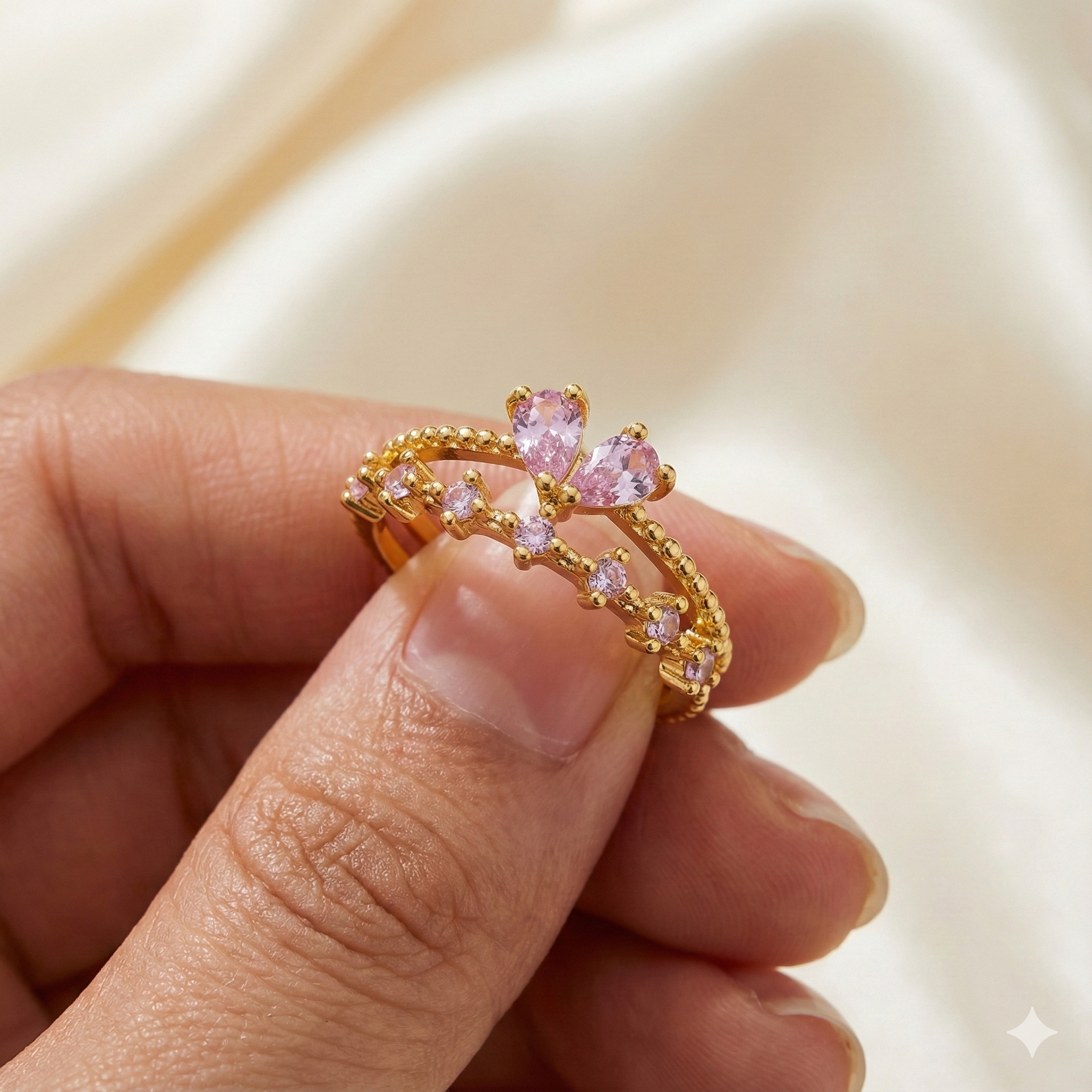 Pink Rose Diamond Ring