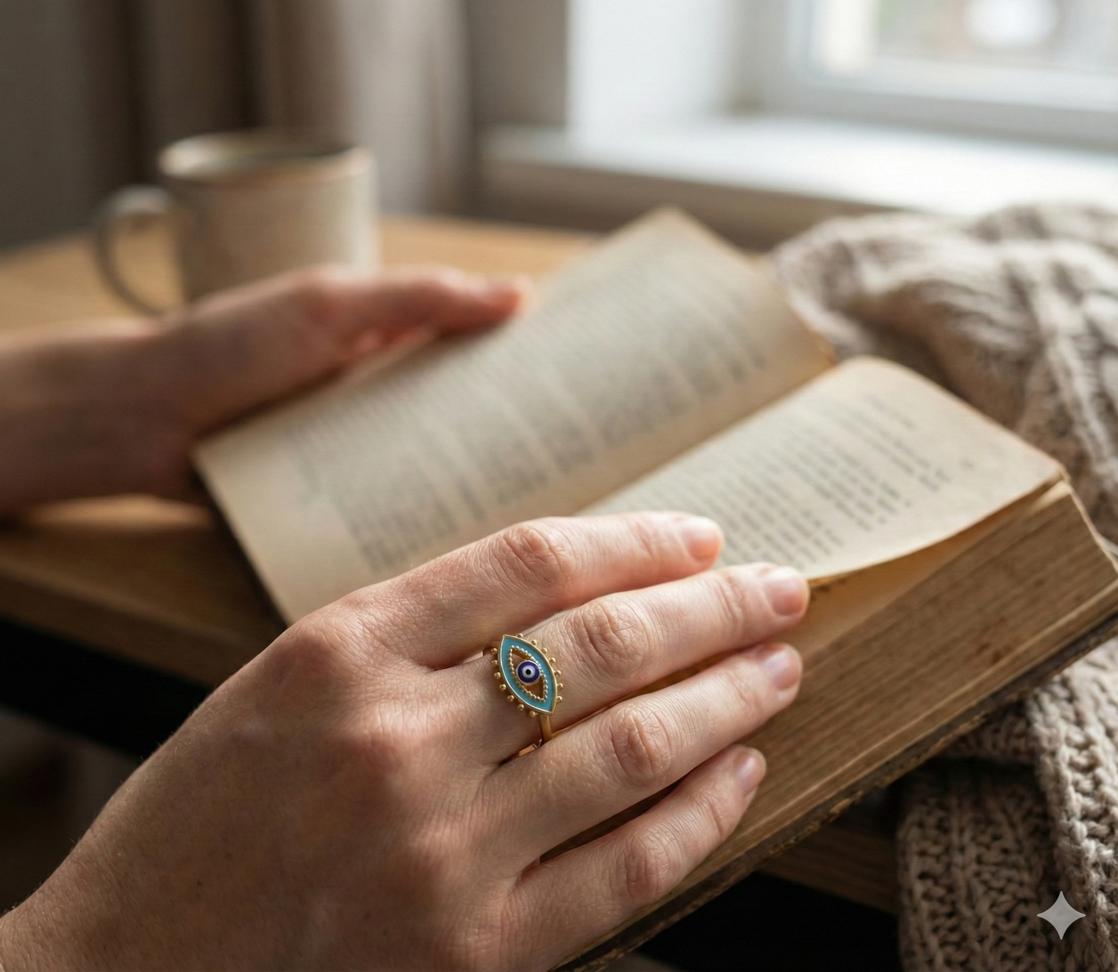 Evil Eye Embrace Ring - 18k Gold Plated