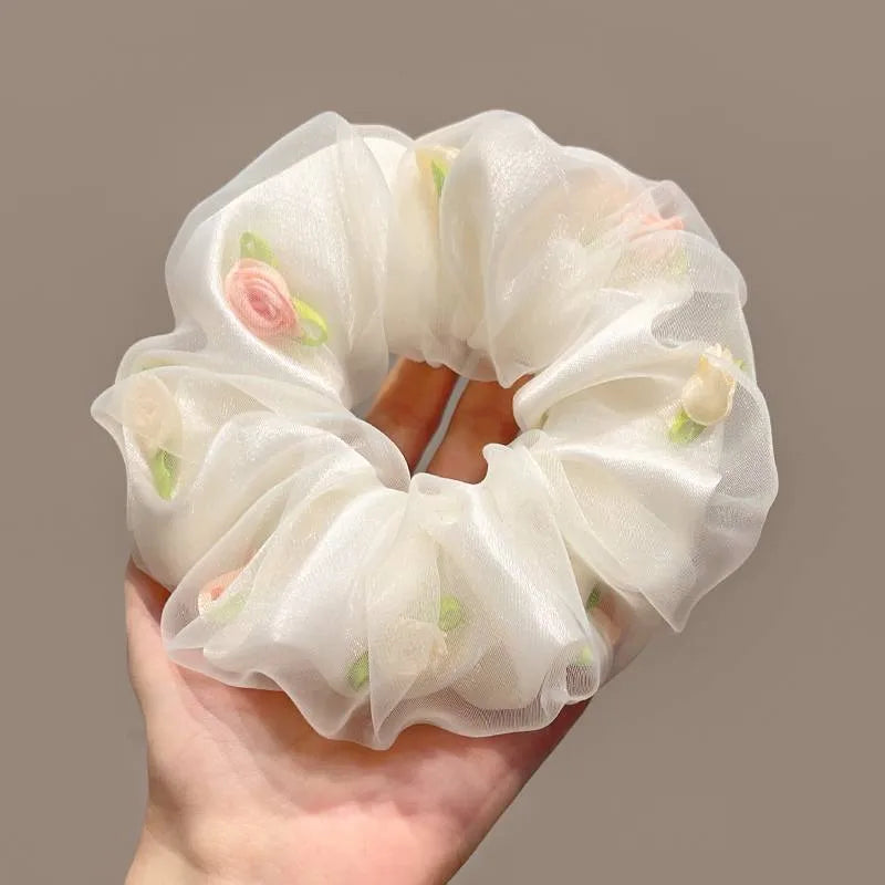 Blush Rose Organza Scrunchie