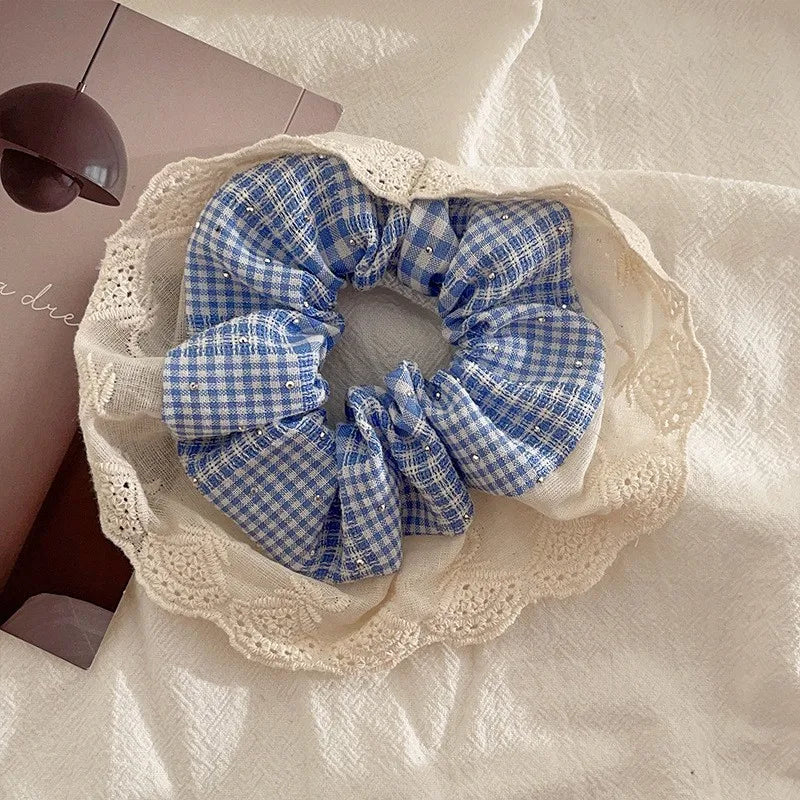 Picnic Blue Scrunchie