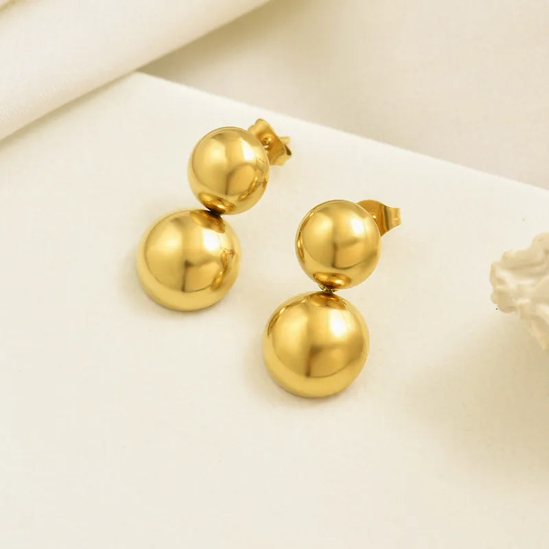 Luna Sphere Earrings - 18k Gold Plated
