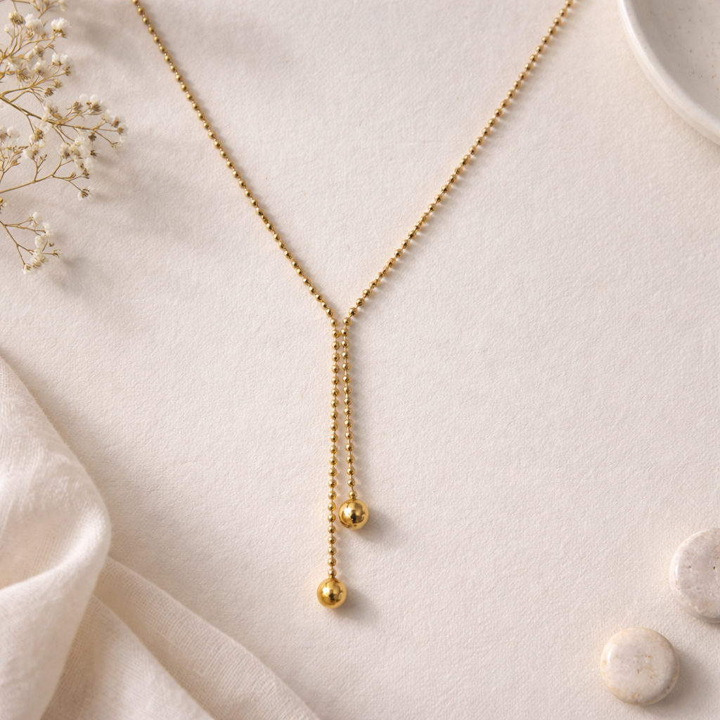 Golden Whisper Lariat Necklace - 18k Gold Plated
