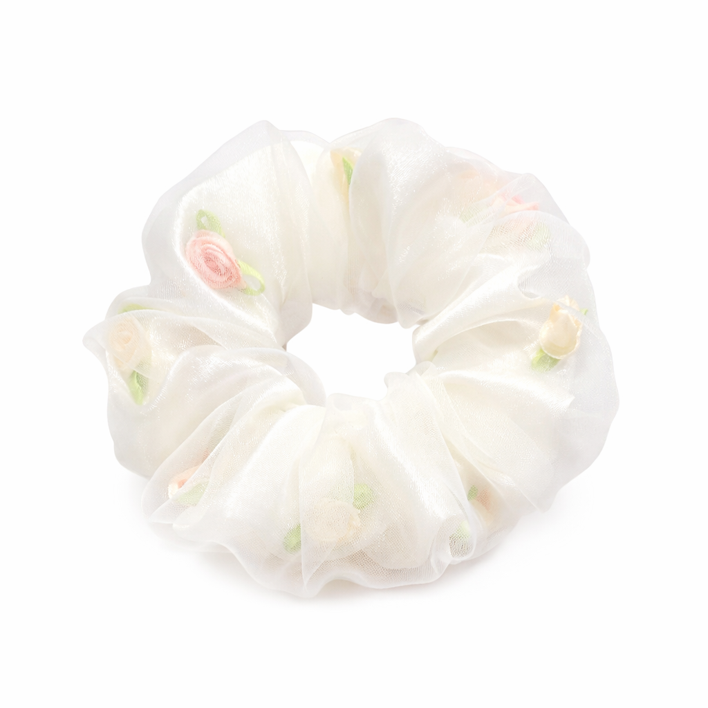 Blush Rose Organza Scrunchie