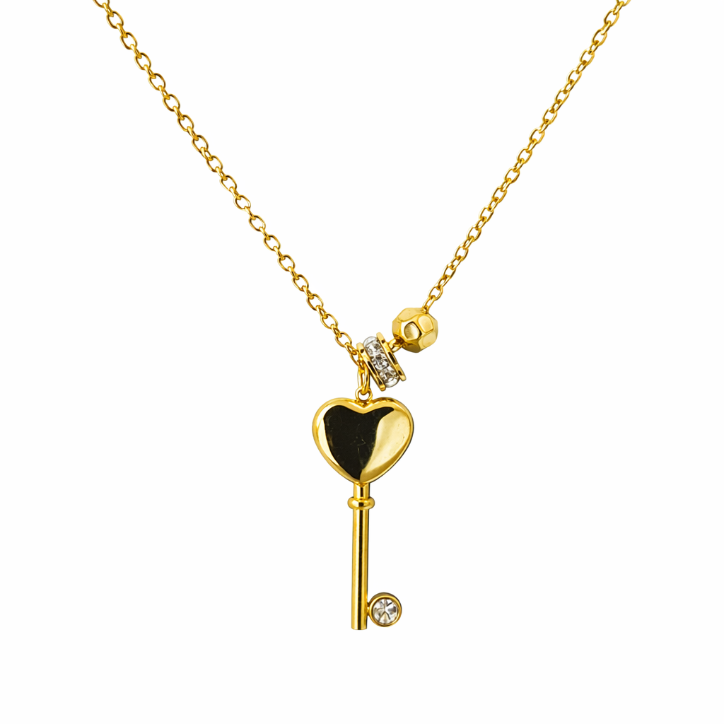 Golden Promise Key Necklace - 18k Gold Plated