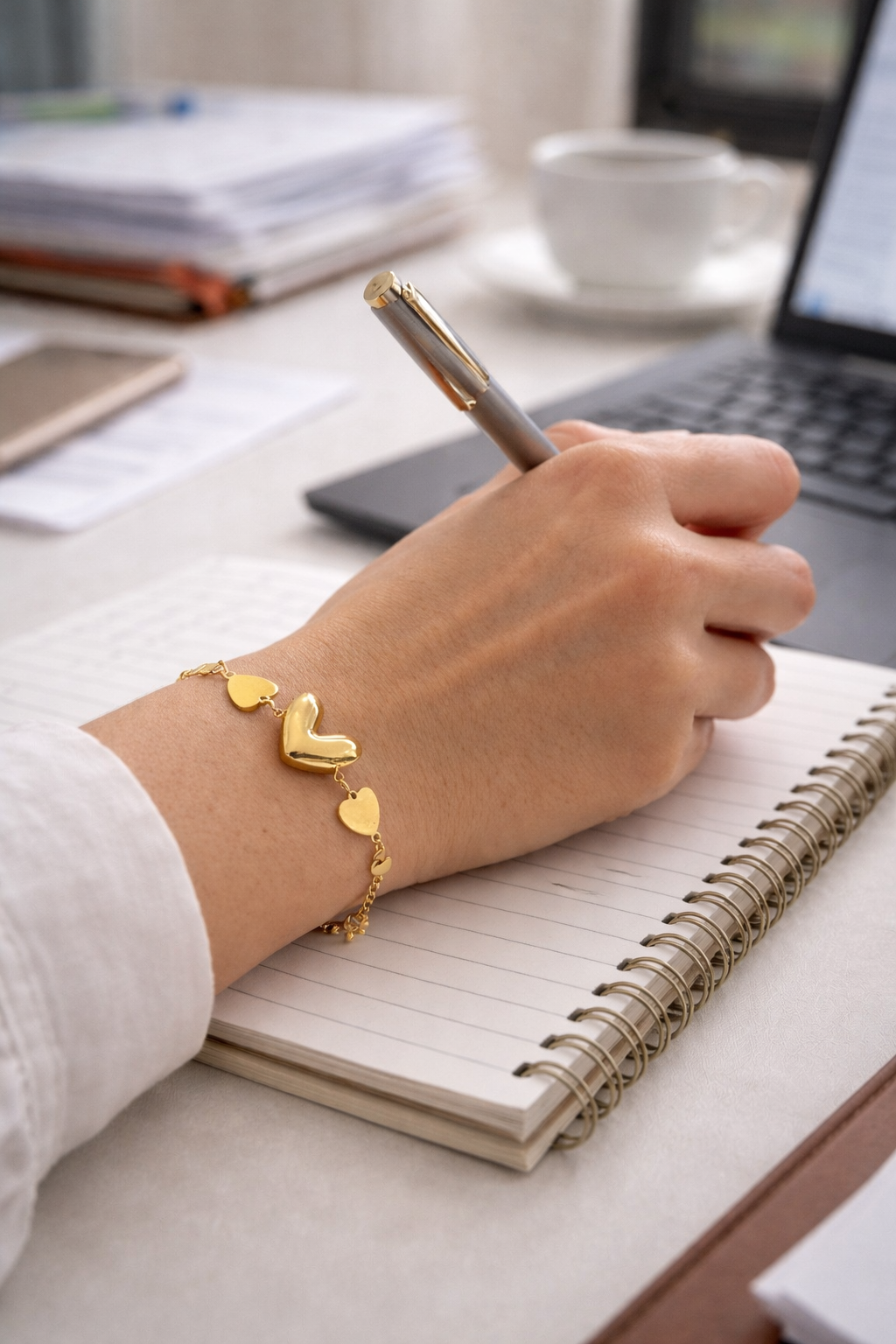 Velour Hearts Bracelet - 18k Gold Plated