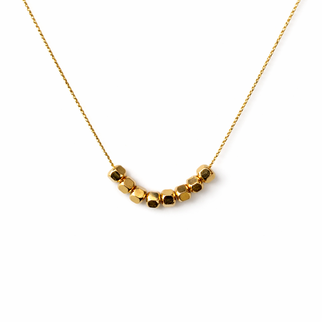 Lustre Beads Necklace - 18k Gold Plated